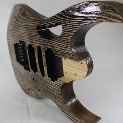 Finished Ash 6 string, Jem style guitar body, rear route, HSH, AANJ - J1201 image 6
