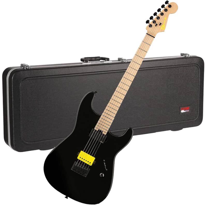 Charvel San Dimas Style 1 SL Sig Electric Guitar-Black, Gator GC-ELECTRIC-A Deluxe Case Bundle