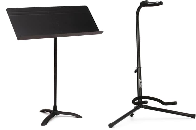 Manhasset Model 51 Fourscore Music Stand Bundle with On-Stage Stands XCG-4 Classic Guitar Stand image 1