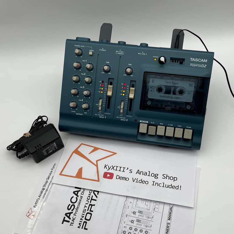 Serviced & Modified TASCAM Porta 02 Ministudio Multitrack 4-Track Cassette Recorder - Pitch Modded image 1