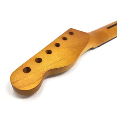 Brio Floyd Rose Nut Locking Nut T-Style Guitar Neck Roasted Maple 12" Radius 10 mm Holes 22 Frets Satin Finish image 4