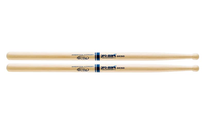 Promark Hickory DC50 System Blue Marching Drumstiks image 1