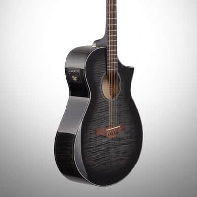 Ibanez AEWC400 Acoustic-Electric Guitar, Transparent Black Sunburst image 3