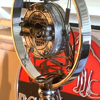 Early 1930's UNIVERSAL BB Carbon Ring Spring Microphone w/Stand & Cable-working! image 5