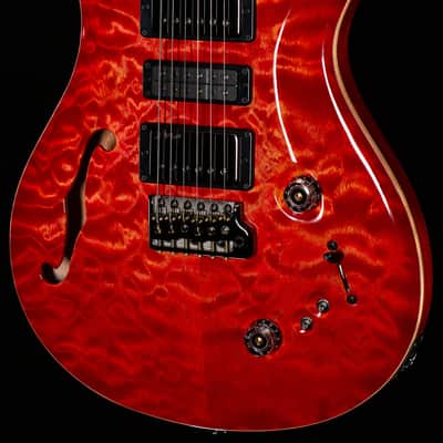 PRS Wood Library Willcutt Exclusive Special Semi-Hollow Brazilian Quilt 10 Top Blood Orange (521) image 1
