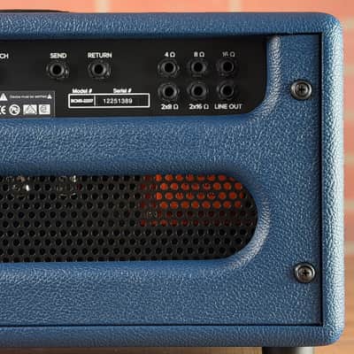 Bad Cat Custom MOD Shop Black Cat 30-watt Electric Guitar Amp Head - Custom Navy Blue Tolex (with Gold Piping) image 9