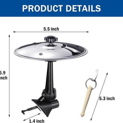 Car Cymbal, Mini Car Cymbal for Air Vent, with Compact Drum Stick, Drum Crash Cymbal Accessory for Car Dash Interior Decoration, Argent Silver image 2