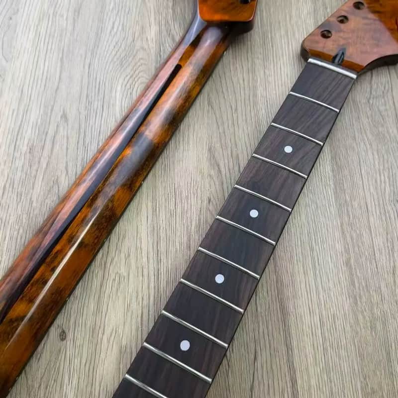 Roasted Maple Glossy Finish Guitar Strat Style Maple Neck, 22 Frets Rosewood Fingerboard image 1