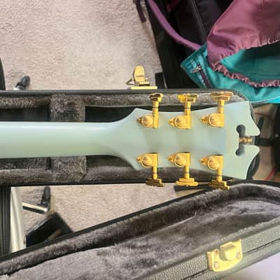 GREAT CONDITION D'Angelico Deluxe SS Semi-Hollow Single Cutaway with Stairstep Tailpiece  - Matte Powder Blue image 5
