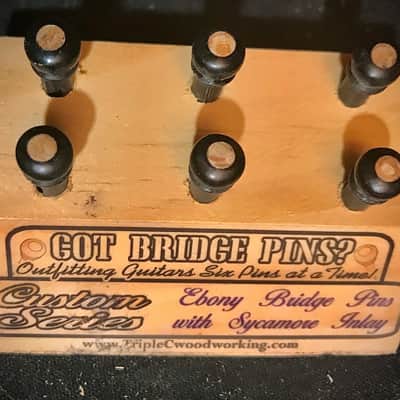 Got Bridge Pins? Ebony Bridge Pins with Sycamore Inlays image 1