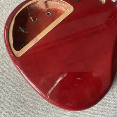 Red 5 String Bass Guitar Basswood Body DIY Project image 7