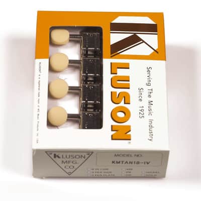 Kluson Supreme A Type Nickel Mandolin tuners, 18:1 Ratio, Bone Buttons KTSM-A-NI image 1