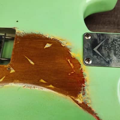 MyDream Partcaster Custom Built - Surf Green-over-Sunburst SRV image 9
