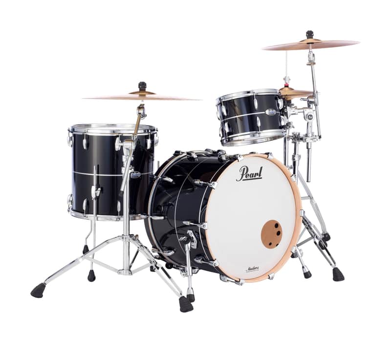 Pearl Masters Maple Complete 3-Piece Shell Kit - Quicksilver Black image 1