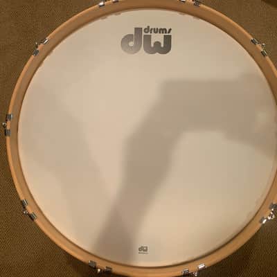 24x14 DW Collectors series virgin maple bass drum, white glass finish ply image 2