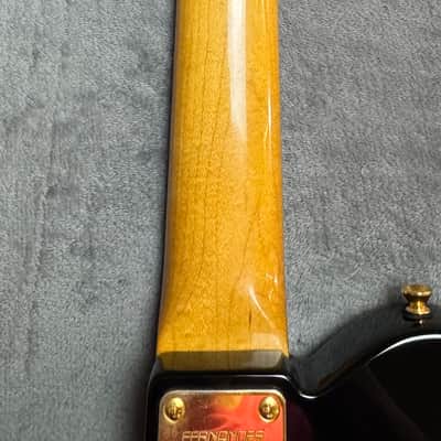 1990s Fernandes TEB-1 Tele Bass Made in Japan Black P/J Gold Hardware w/ Hardshell Case image 8