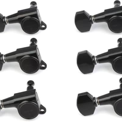 Gotoh SG381-07 Tuning Machine Set - 6 In-line Left-handed  Black Chrome image 2