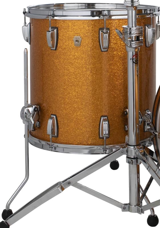 Ludwig *Pre-Order* Classic Maple 14x14" Gold Sparkle Floor Tom Drum w/Legs | Made in the USA | Special Order | Authorized Dealer image 1