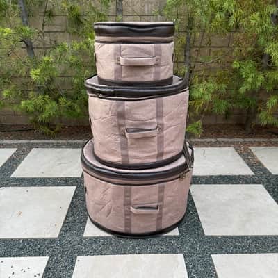 A&F Drum Co. Walnut Drum Set 13/18/24 with gig bags image 9