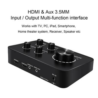 Karaoke Microphone Mixer System with Dual UHF Wireless Mics, HDMI & AUX In/Out image 4