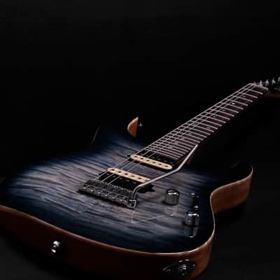 Suhr Modern Custom Mahogany 2015 Faded Trans Whale Blue Burst Quilt Top image 3