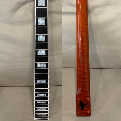 Warmoth Modern Tiltback Hombre Neck FLAME MAPLE SUNSET ORANGE GLOSS image 1