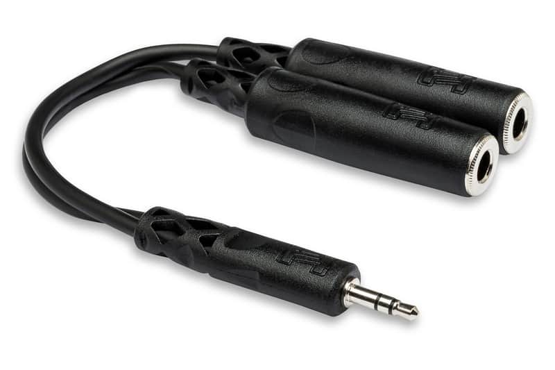 Hosa YMP-233 Stereo Y Cable 3.5MM (M) to two 1/4" (F) - Black image 1