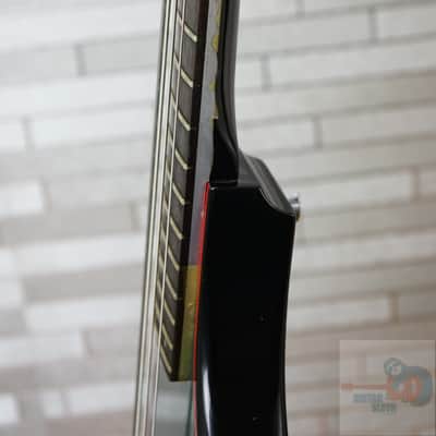 Hondo Alien 80s 4-String Headless Bass - Gun Blue Metallic image 8