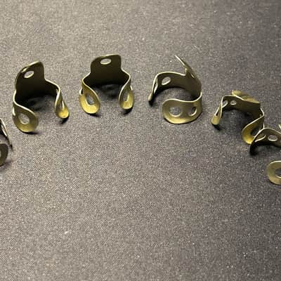 Set of 6 Vintage Dunlop Pat. Pend. Metal Fingerpicks 1940s-50s - Nickel image 3