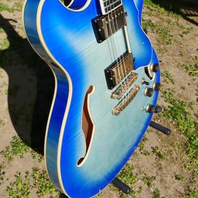 Ibanez AS153 - Jet Blue Burst - RARE image 2