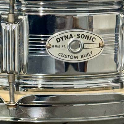 Rogers "7-Line" Dyna-Sonic 5x14" Brass Snare Drum with "Beavertail" Lugs 1963 - 1967 - Chrome image 5