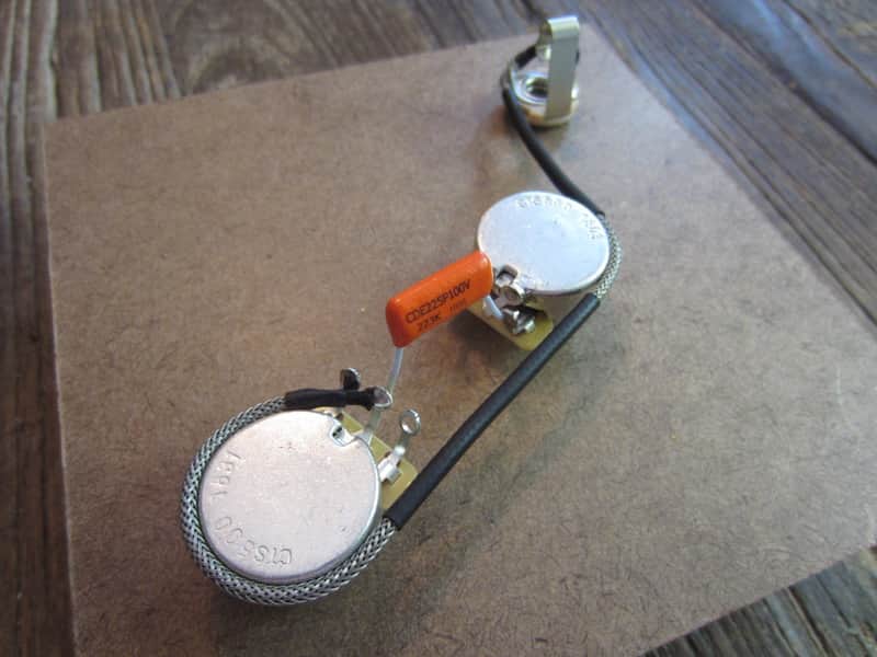 Les Paul Junior Tribute DC '50s Wiring Kit | CTS 550K Custom Audio Taper Pots, Orange Drop 225P Cap image 1