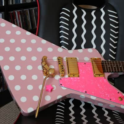 Xeno Guitars "Sweet Little Sixteen" Explorer-Shape, Pink Polka Dot image 21