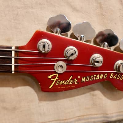 Fender Mustang Bass Guitar 1970 - Competition Red image 12