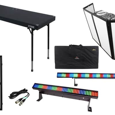 Odyssey CTBC2060 DJ Table +Scrim Werks SWF4846B Façade +Extra Panel +LED Lights image 1