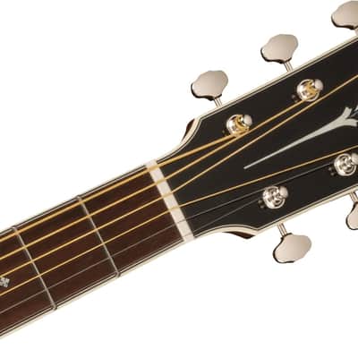 Fender Paramount PS-220E Parlor Acoustic Guitar, Natural, with Case image 5