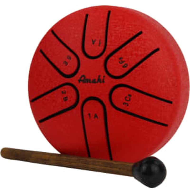 Amahi Steel Tongue Drum, 3" Color:Red image 1
