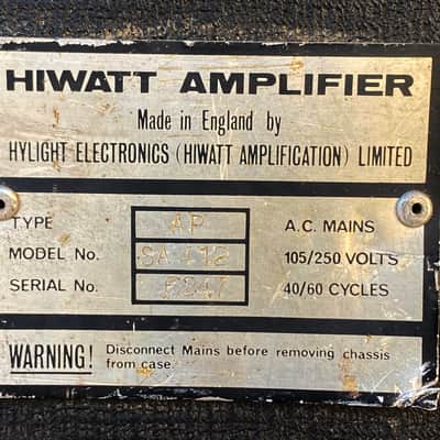 Hiwatt SA412 1974 50Watt RMS - RARE - image 5