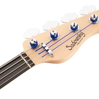 Sadowsky MetroLine 21-Fret Vintage J/J Bass-Swamp Ash Body-4 String-Almond Sunburst Transparent Satin-Fretless image 7