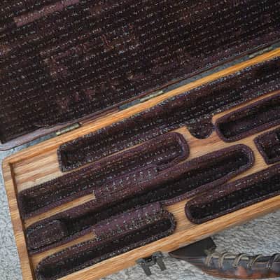 Vintage Wooden Flute & Piccolo Double Case – B-Foot Configuration – Leather Handle image 2