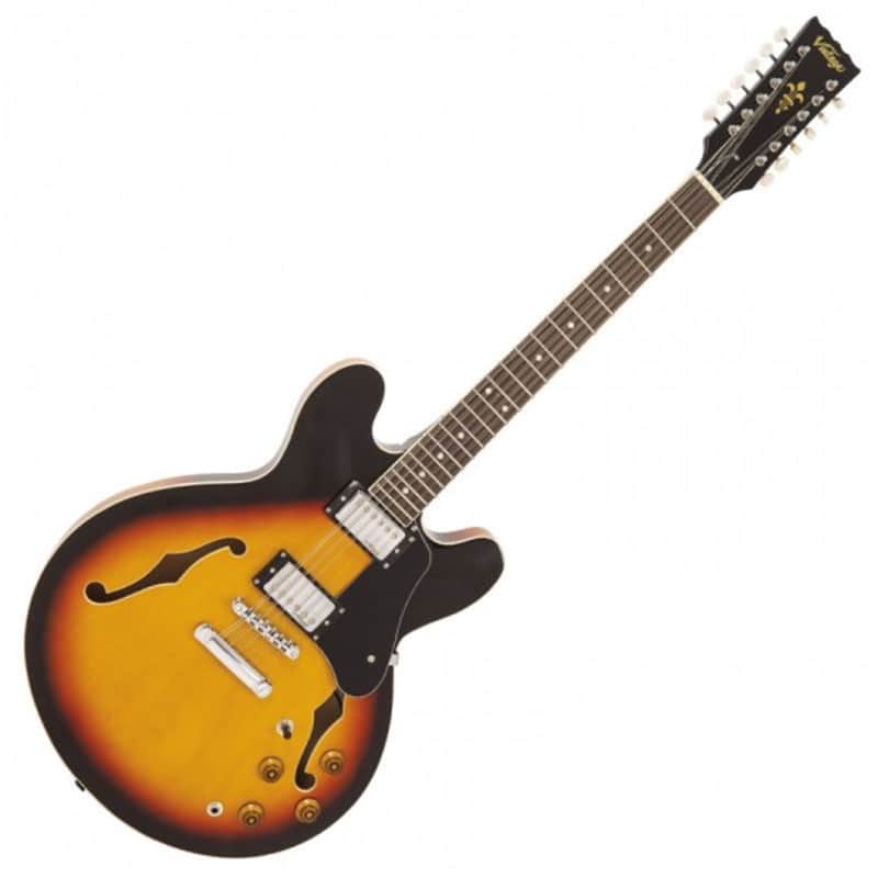 Vintage VSA500SB-12 Semi Acoustic Sunburst image 1
