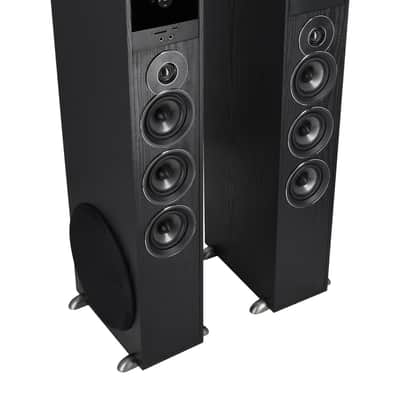 Rockville TM150B Black Powered Home Theater Tower Speakers 10" Sub + Bluetooth image 1