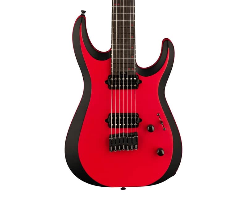 Used Jackson Pro Plus Series DK Modern MDK7 HT - Satin Red w/ Black Bevels image 1