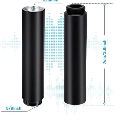 Mic Stand Extension, 5/8" Female to 5/8" Male Microphone Extension Tube for Desk Stands(3.15 in) 2Pcs image 2