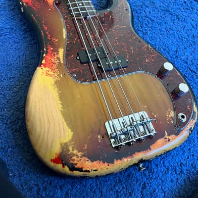 1974 Fender Precision Bass Sunburst Rosewood Board image 12