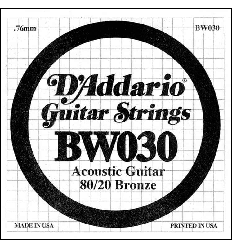 D'Addario BW030 Bronze Wound Acoustic Guitar Single String .030 image 1