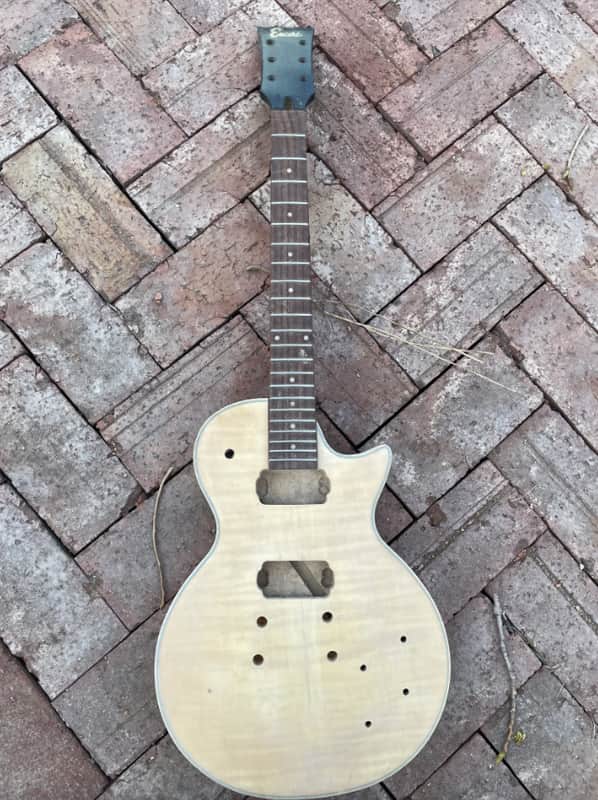 Tiger Maple Top Les Paul Style Guitar Body with Neck, Rosewood Fingerboard image 1