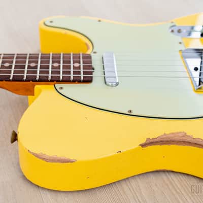 2023 Fender Custom Shop 1963 Telecaster Heavy Relic Graffiti Yellow w/ Case, CoA image 12