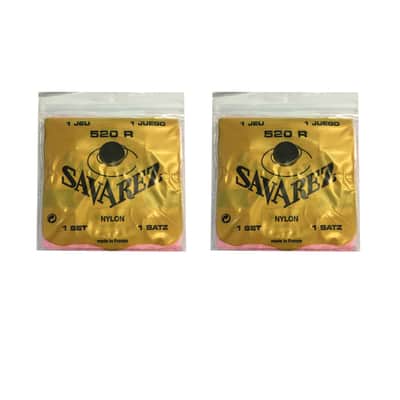 Savarez Guitar Strings 2 Sets High Tension Nylon 520R Red Card