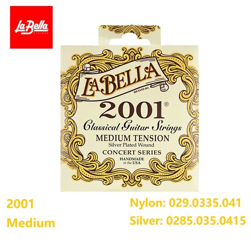 La Bella 2001 Classical Guitar Strings – Medium Tension image 1